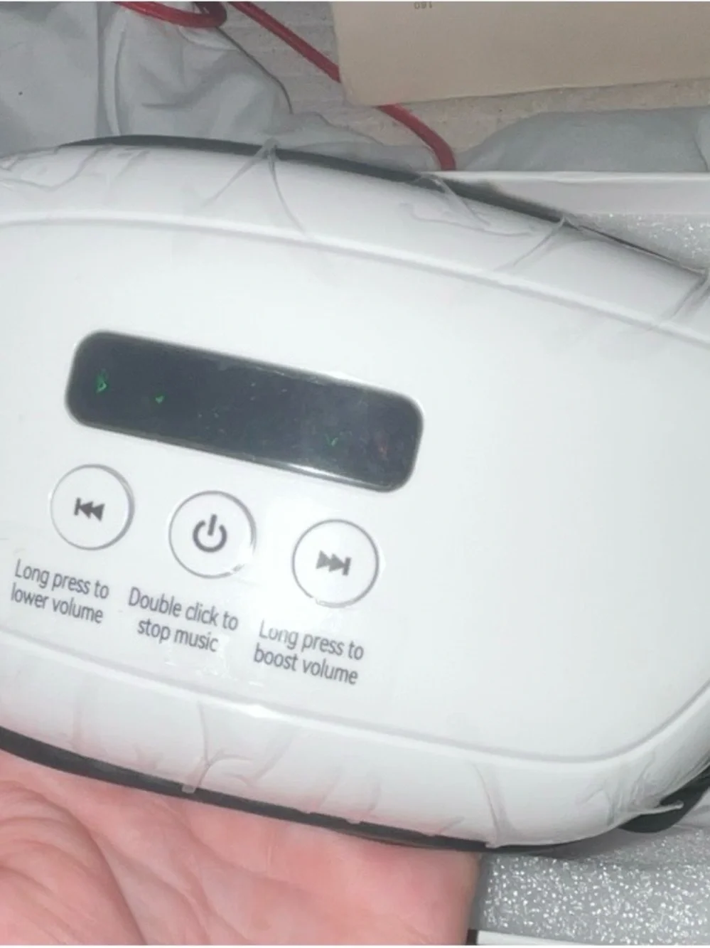 plavogue White Eye Massager with Black Strap